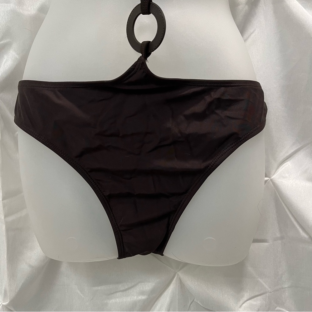 NWOT Brown swim suit with loop cut out tie up size medium - Picture 5 of 17